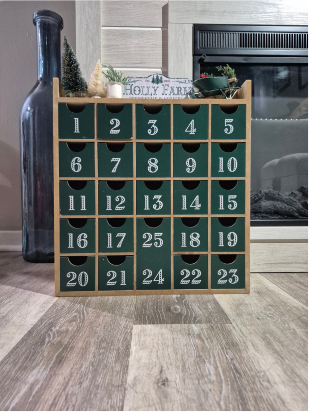 Ashland Holiday Decor Advent Calendar Green Brown